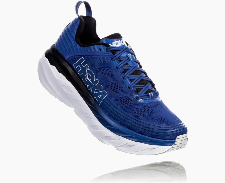 Tenis Hoka One One Hombre Azules/Blancos - Bondi 6 - ESQC05347